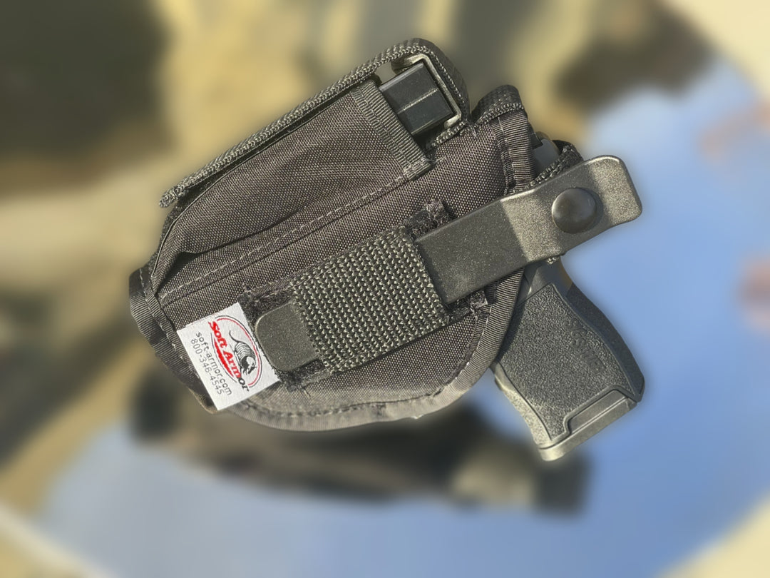 SC Series Deluxe Hip Holster with Mag Pouch, Spring Clip & Composite Thumb Break