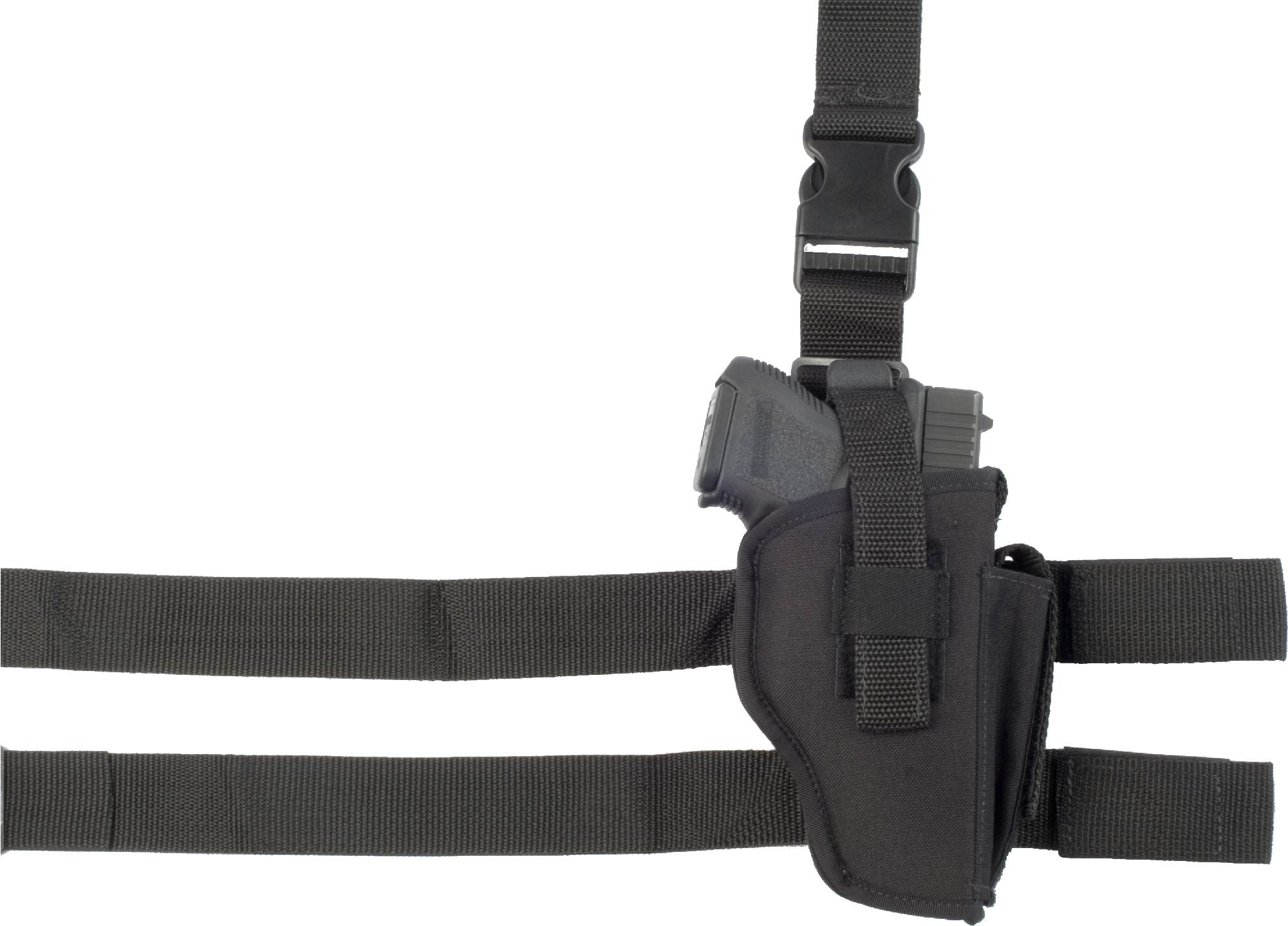 AIRSOFT LEG HOLSTER WITH 2 MAG POUCHES FOR GLOCK SERIES BLACK TFG 1019