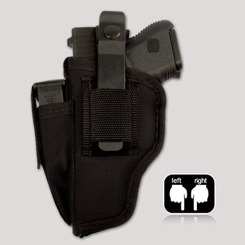 Hip holster with mag pouch and spring clip
