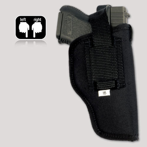 ambidextrous hip holster for glock, sig, smith and wesson