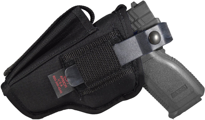 Pro Series deluxe hip holster with mag pouch, metal spring clip and composite thumb break
