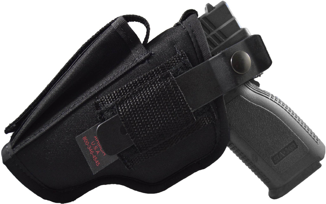 Soft Armor SC Series Deluxe Hip Holster with Mag Pouch Ruger LC9/LC380 with Under Barrel Laser Inside/Outside The Waistband Ambidextrous Holster - Bla